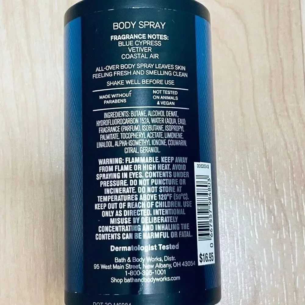 Bath & Body Works Lot of 2 OCEAN Men’s Collection Body Spray Cypress Vetiver Air